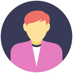 
A schoolgirl avatar flat icon 
