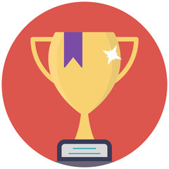 
Flat icon design of a winner’s trophy
