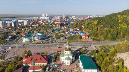 view of the city streets from above