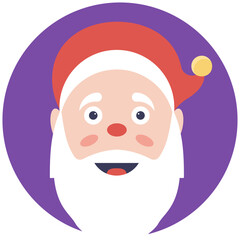 
A happy santa claus mask for christmas celebration flat design icon
