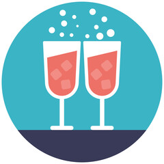 
A luxury celebration of new year or christmas day in flat design icon
