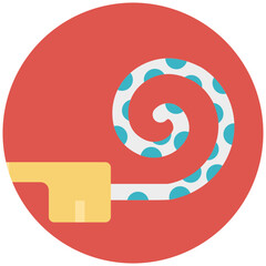 
A party horn blower flat vector icon 
