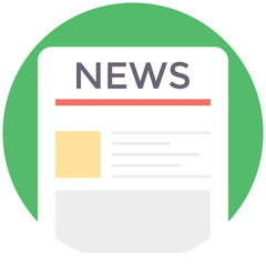 
Newspaper. Vector flat icon of media and advertisement
