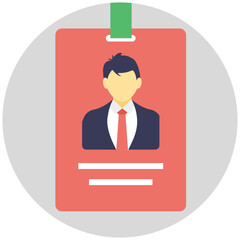 
Flat vector of Employee card with faceless man icon
