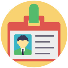 
Flat vector of Employee card with faceless man icon
