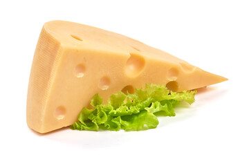 Swiss cheese, isolated on white background