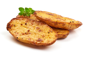 Baked potatoes, isolated on white background