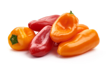 Sweet peppers, isolated on white background