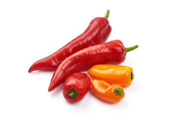 Sweet peppers, isolated on white background