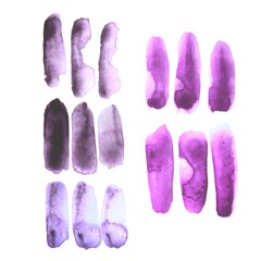 Purple violet hand drawn watercolor