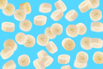 Pattern of fresh fruits isolated on creative colored texture