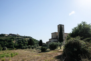 Fototapeta na wymiar old medieval church in tuscany italy