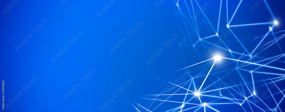 Canvas Prints panoramic abstract dot and triangle connection., the world is connect concept, digital futuristic mi