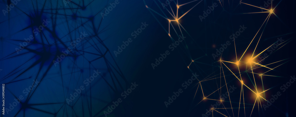 Canvas Prints panoramic abstract dot and triangle connection., the world is connect concept, digital futuristic mi