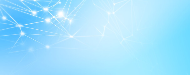 Panoramic abstract dot and triangle connection., The world is connect concept, Digital futuristic minimalism background