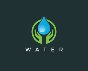 minimal drop water logo template - vector illustration