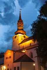 Fototapeta premium St Mary Cathedral also known as the Dome Church in old Tallinn at night