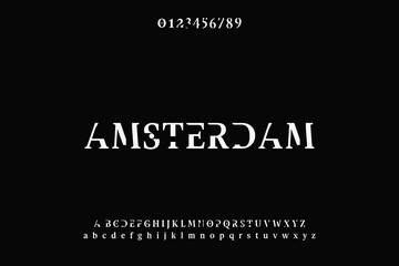 typeface design, alphabet font, black  and white style