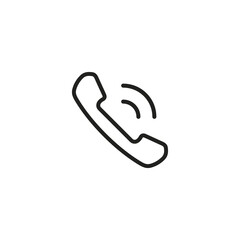 Telephone receiver icon line sign, Vector Handset phone call symbol isolated on white background