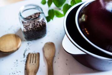 elementos de cocina, utensillos de cocina, comida casera