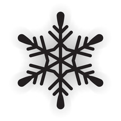 Christmas snowflake with a shadow.