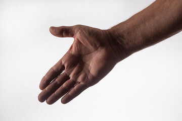 Right helping hand on a white background.