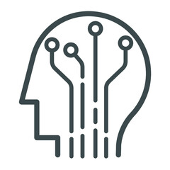 Head human smart technology logo vector. Brain human artificial logo type, icon vector, smart tech logo vector. AI concept logo. EPS 10