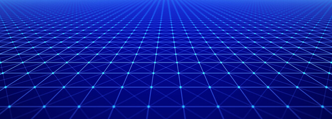Perspective grid. Detailed lines forming an abstract background. 3d rendering