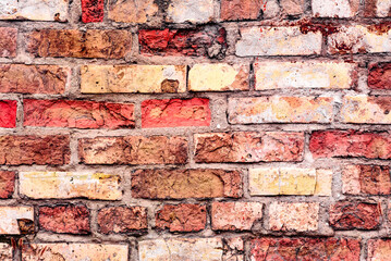 Texture of a brick wall with cracks and scratches which can be used as a background