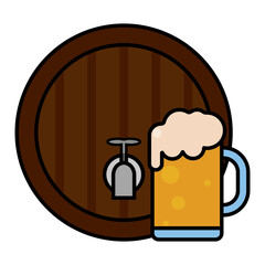 Isolated beer barrel october fest germany icon- Vector