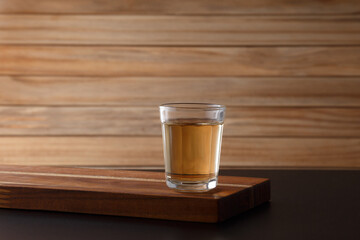 Cup of Cachaça or Pinga, a traditional Brazilian drink made from sugar cane.