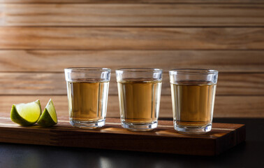 Cup of Cachaça or Pinga, a traditional Brazilian drink made from sugar cane.