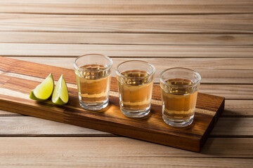 Cup of Cachaça or Pinga, a traditional Brazilian drink made from sugar cane.