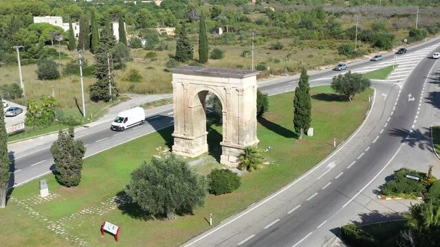 Triumphal arch of Bara in Tarragona, Catalonia, Spain.