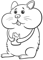 cartoon hamster comic animal character coloring book page