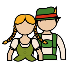 Isolated persons typical october fest germany icon- Vector
