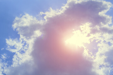 Beautiful sky with clouds and sunlight
