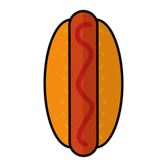 Isolated german sausage october fest icon- Vector