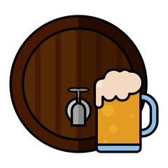 Isolated beer barrel october fest germany icon- Vector