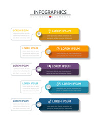 Vector elements for infographics. presentation and chart. steps or processes. 
options number workflow template design.5 steps. 