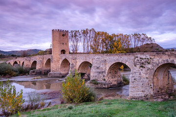 medieval bridge of Fr&iacute;as, Romanesque origin, Fr&iacute;as, province of Burgos, region of Las Merindades, Spain