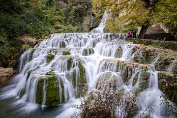 Obraz premium Orbaneja waterfall, Orbaneja del Castillo, Burgos, Spain