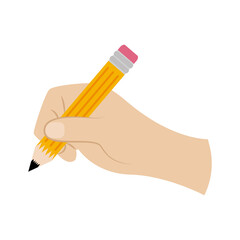 Isolated write with pencil activity home with hands icon- Vector