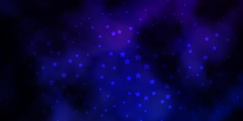 Dark Pink, Blue vector layout with bright stars.