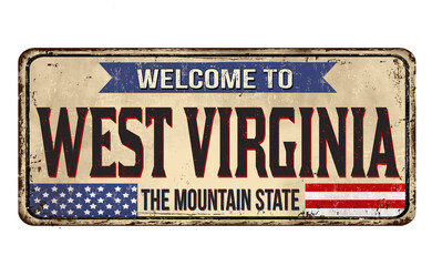 Fototapeta premium West Virginia vintage rusty metal sign