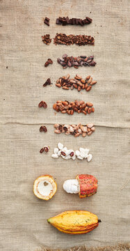 Production loop of chocolate on linen cloth