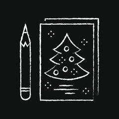 chalk icon, Hygge, greeting card