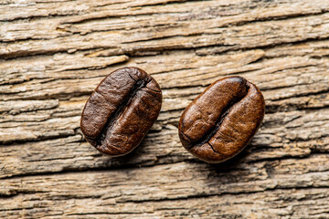 Robusta and arabica roasted coffee beans