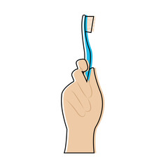Isolated wash teeth activity home with hands icon- Vector