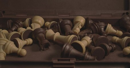 chess box is closed, low light. end of the game. the concept of sadness - Powered by Adobe